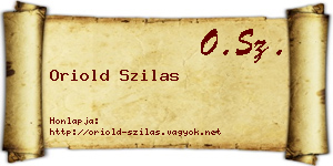 Oriold Szilas névjegykártya